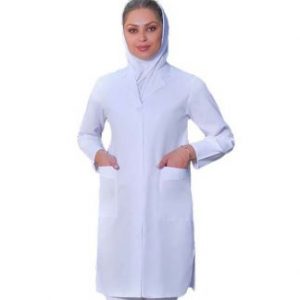 روپوش آزمایشگاهی زنانه سفید یقه ایتالیایی